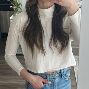 Aritzia - Wilfred Funnel Neck Shirt, White